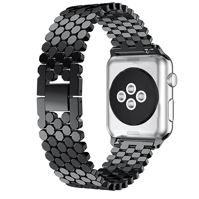 Style Fish Scale Pattern Metal Strap for Apple Watch 2023 Fashionable Smart Watch Accessories Metal Honeycomb Watch Bands