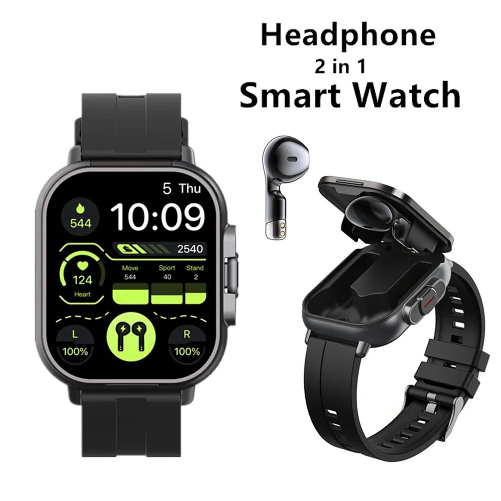Smart Watch Newest Coming 2 In 1 Smartwatch with TWS Earbuds Health Smart Watch With Bluetooth Wireless Ear-pods Health Watch D8