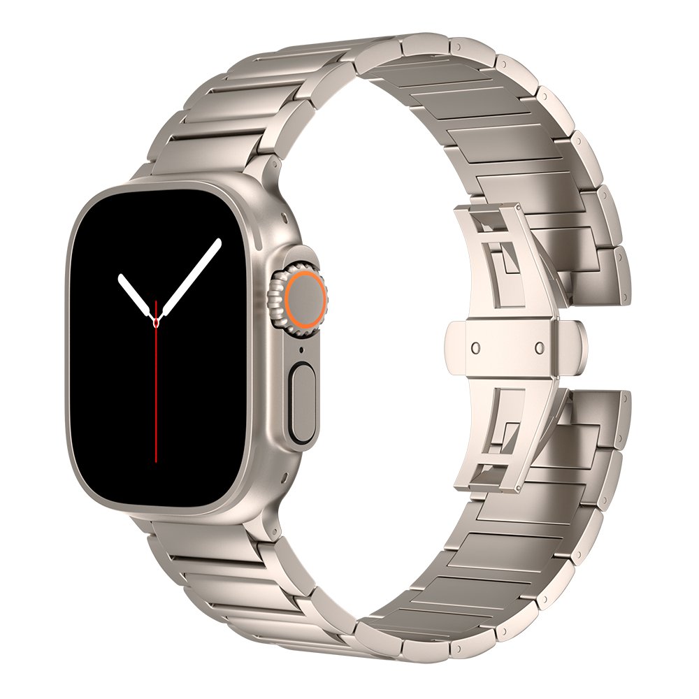 Keepwin Ultra-light Grade II Titanium man Smart Watch Strap Durable Buckle Watch Band for Apple iWatch 9 8 7 6 5 4 49mm 44mm