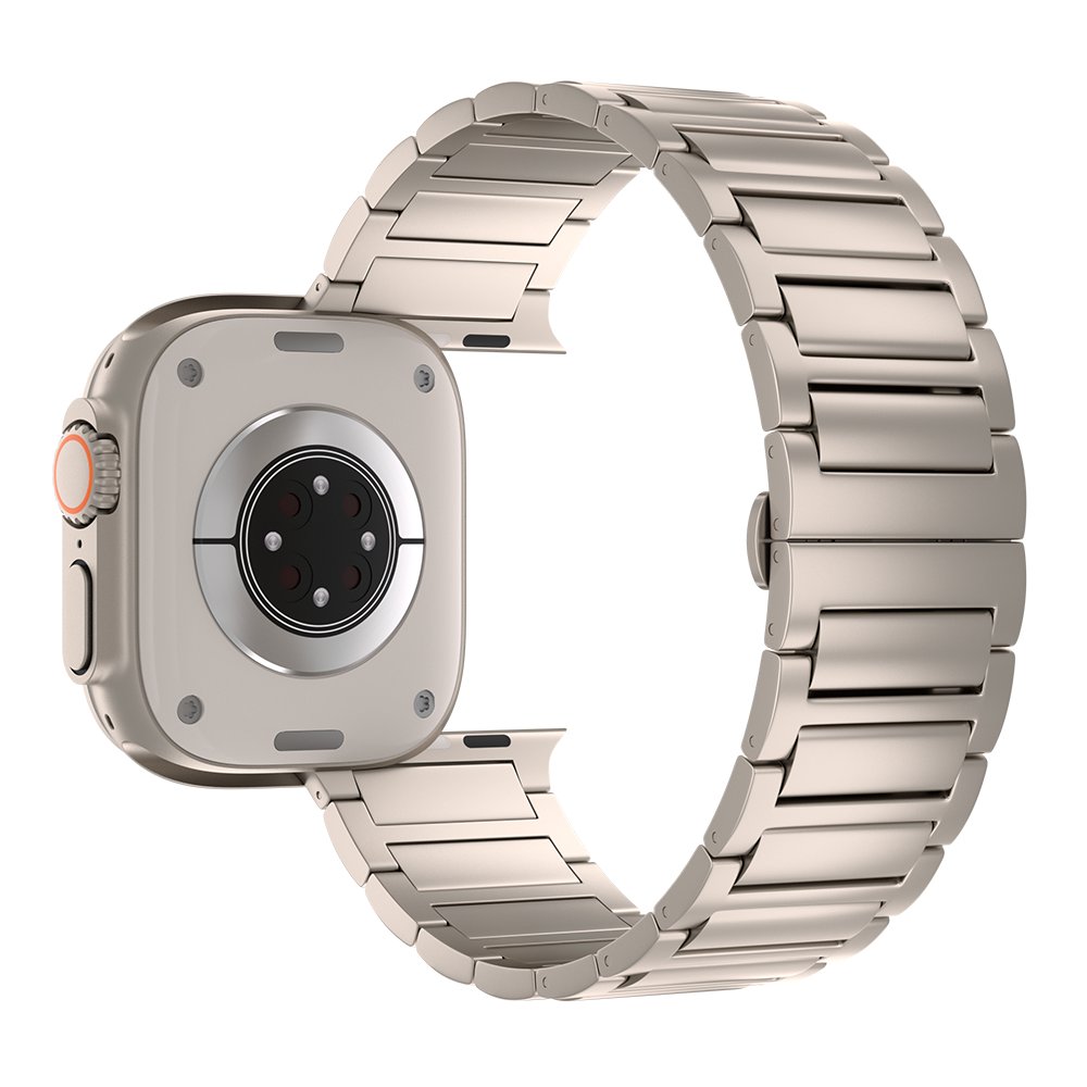 Keepwin Ultra-light Grade II Titanium man Smart Watch Strap Durable Buckle Watch Band for Apple iWatch 9 8 7 6 5 4 49mm 44mm