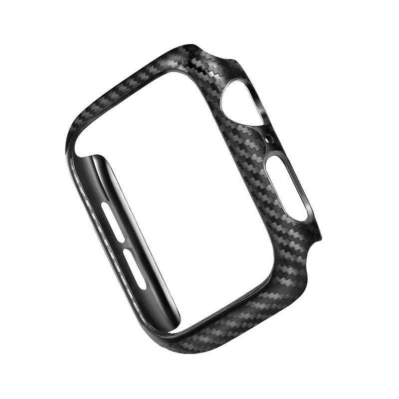 High Quality Carbon Fiber Pattern PC Case Plastic Frame Cover Smart Watch Bumper Case for Apple Watch Series 38/40/41/42/44/45mm