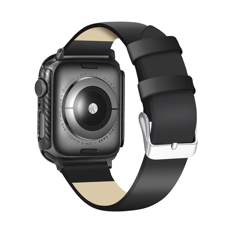 High Quality Carbon Fiber Pattern PC Case Plastic Frame Cover Smart Watch Bumper Case for Apple Watch Series 38/40/41/42/44/45mm