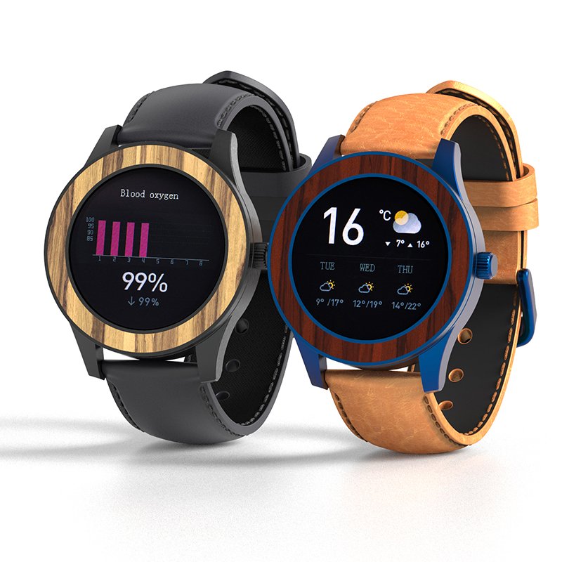 Factory Hot Sale Multifunction Chronograph Smart Wooden Watches Men Oem Mechanical Sport Wrist Watch with Genuine Leather Strap