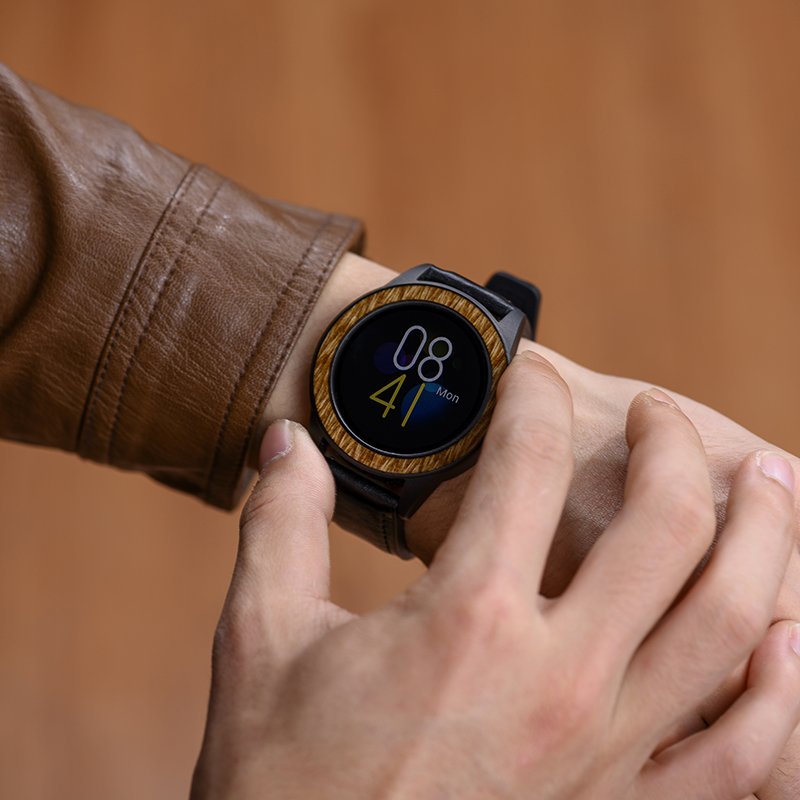 Factory Hot Sale Multifunction Chronograph Smart Wooden Watches Men Oem Mechanical Sport Wrist Watch with Genuine Leather Strap