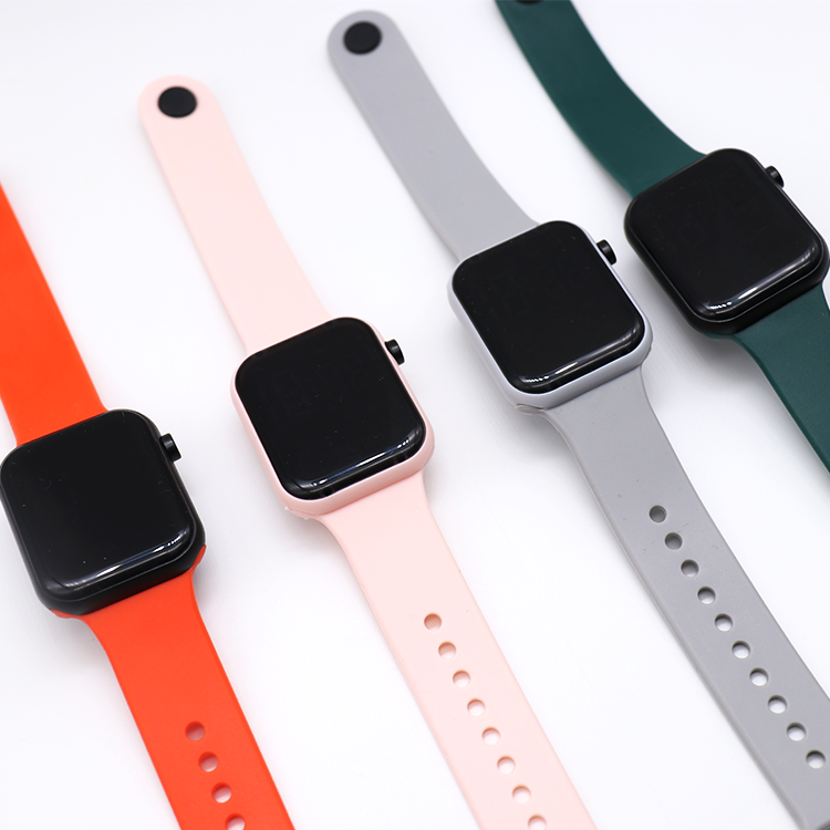 Wholesale Silicone LED Children Wrist Children Reminder Unique Kids Digital Watches Plastic Sport Watch