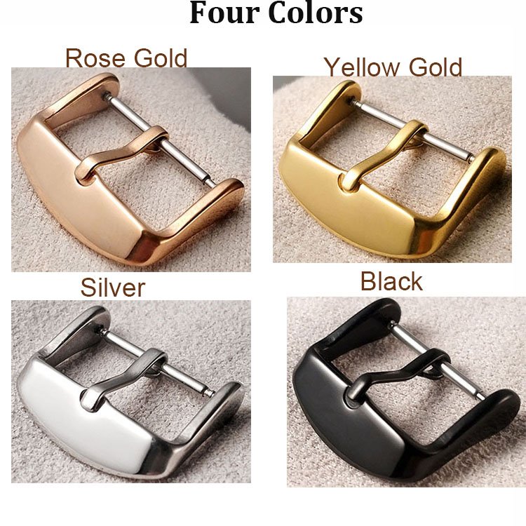 14 16 18 20 22 24 26 28 30mm Silver Black Gold Color Smart Watch Clasp Accessories Stainless Steel Pin Buckle For Watch Strap