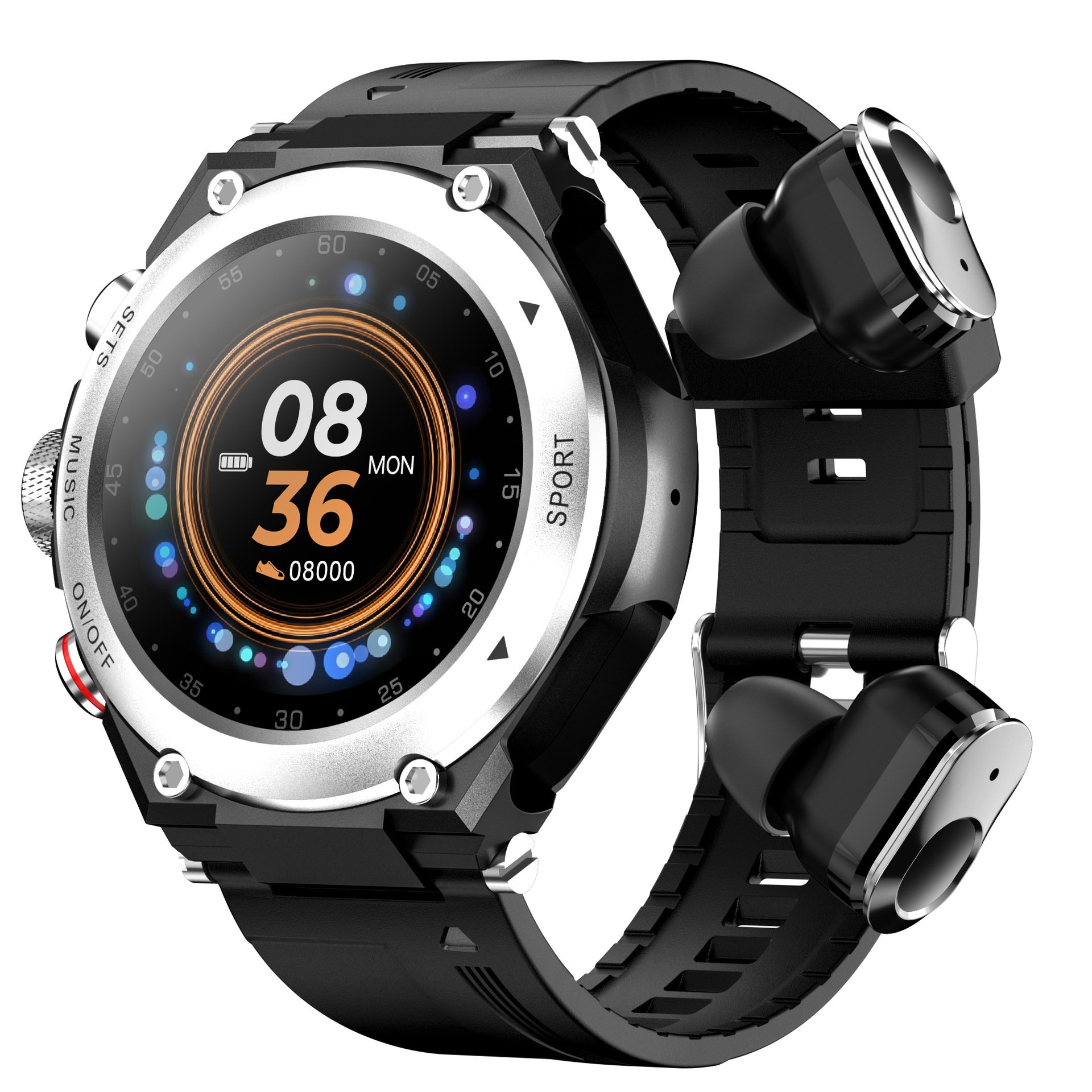 2023 BT call function 2 in 1 GPS smartwatch music reloj headphone TWS earphone wireless earbuds T92 smart watch