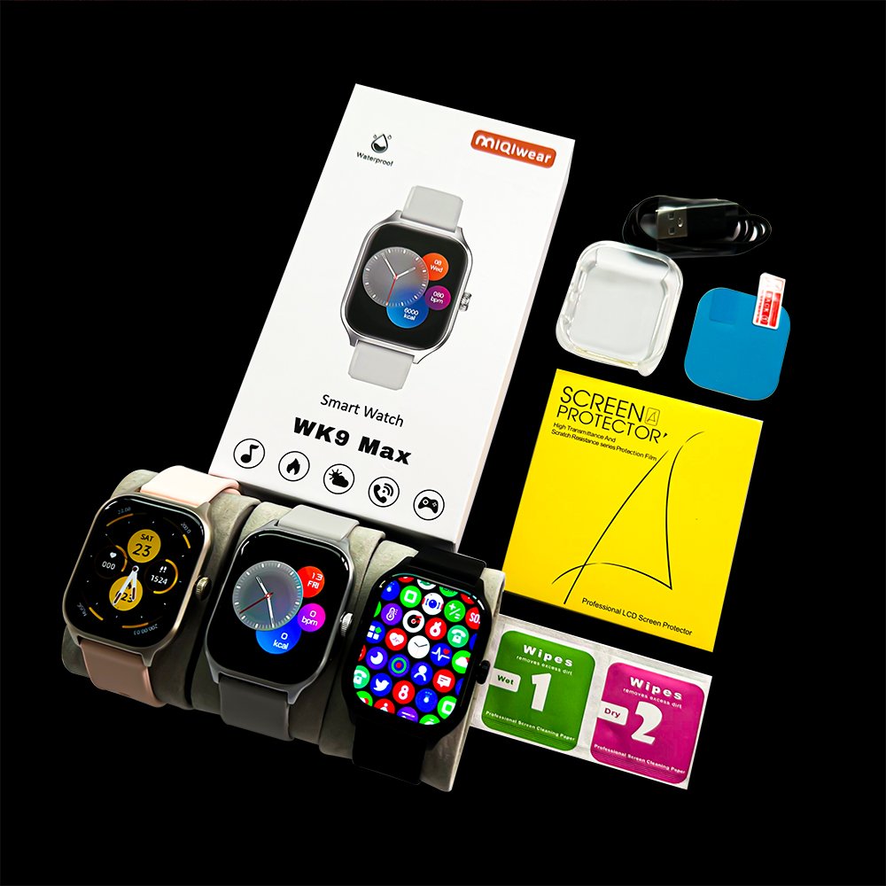 2024 Hot Selling WK9 MAX Smart Watch Bt Call 2.01inch Square Screen Health Monitoring Life Waterproof Lady MEN Watch I58