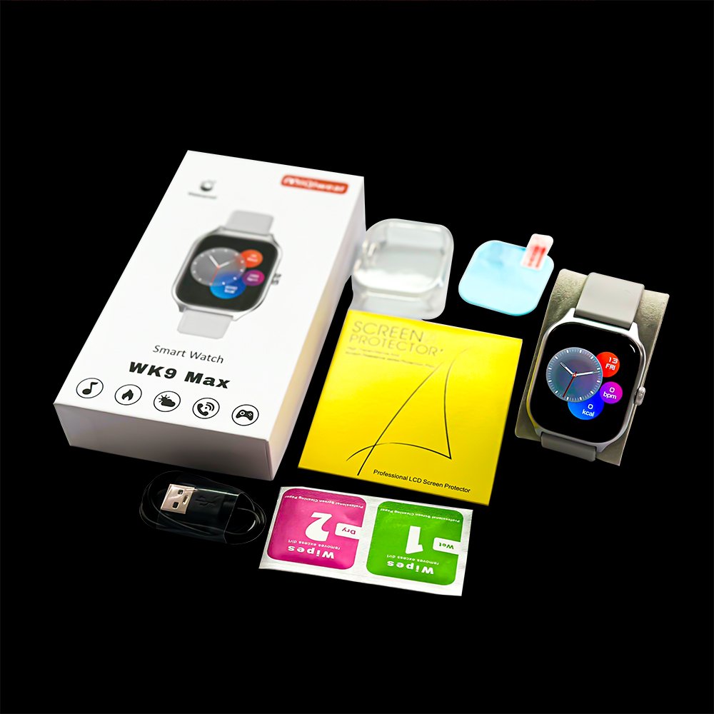 2024 Hot Selling WK9 MAX Smart Watch Bt Call 2.01inch Square Screen Health Monitoring Life Waterproof Lady MEN Watch I58