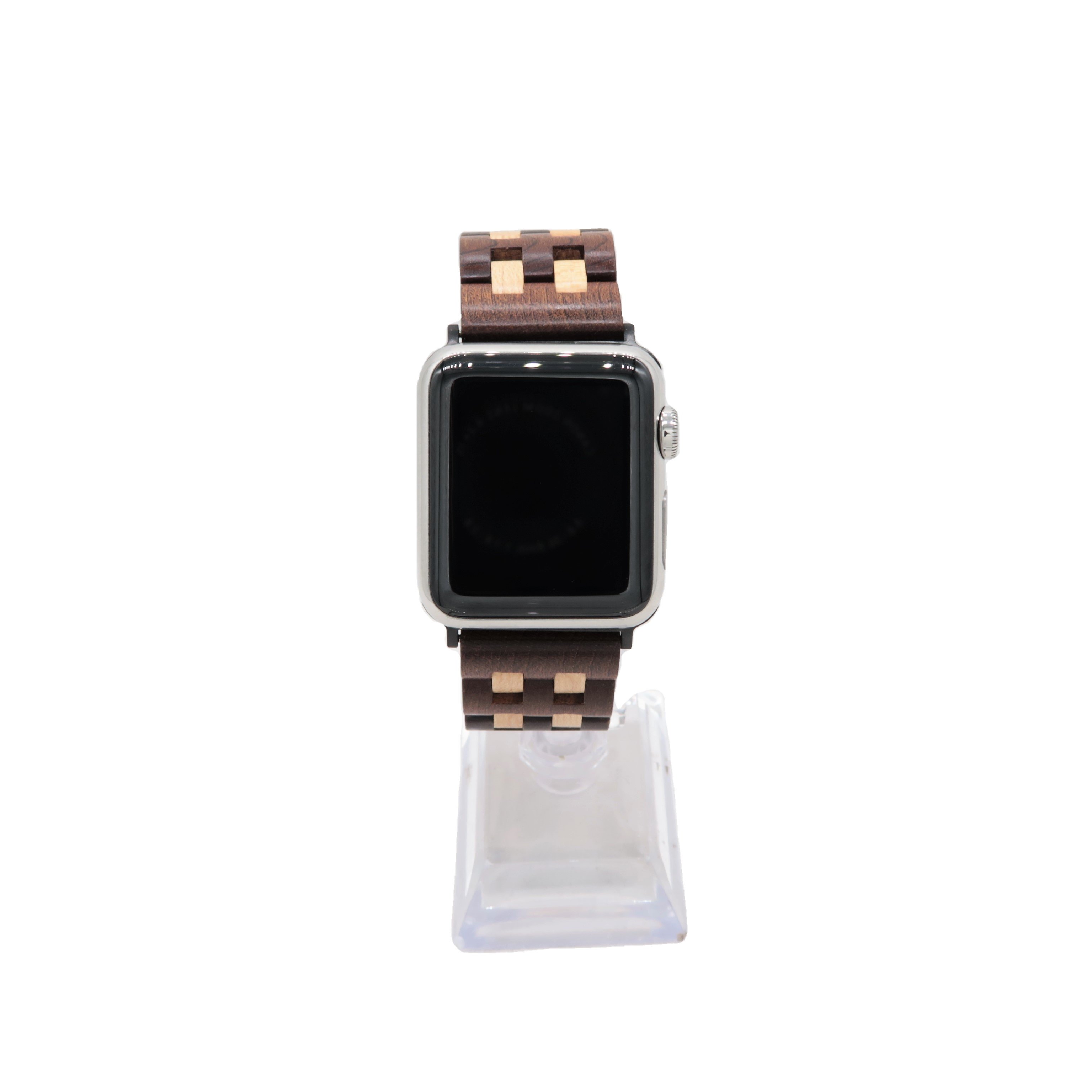 Gorgeous Natural Solid Hard Wood Watch Strap Bracelet Intricate Pattern Water Resistant Smart Watch Compatible
