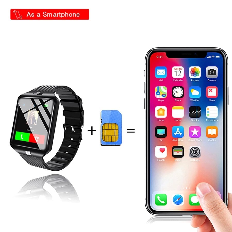 Multiple languages support Digital Touch Screen Bracelet Camera SIM Card Smartwatch Android Phones Support pedometer sport watch