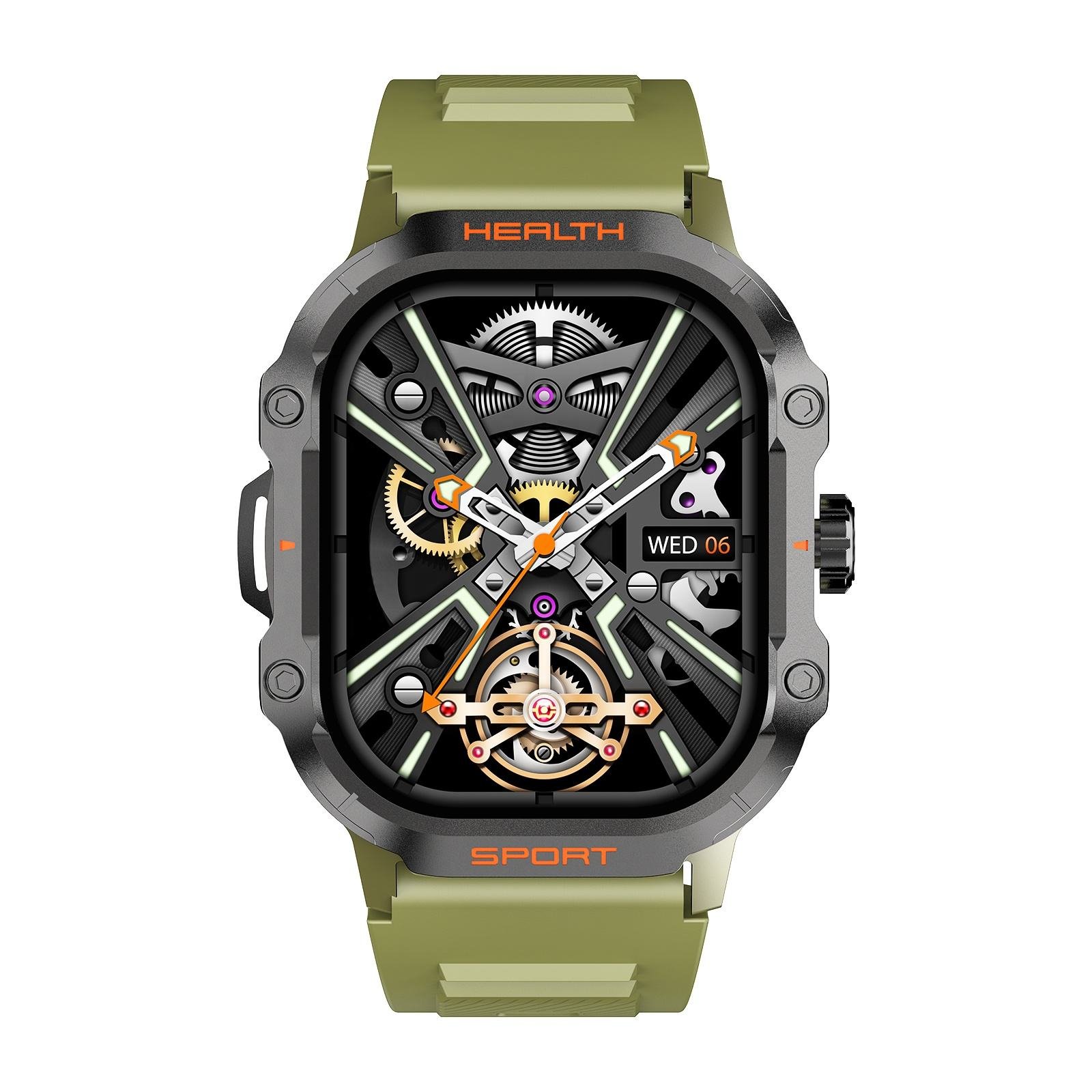 HK24 Amoled 2.01inch outdoor sport smart watch true heart rate intelligent detection BT call AI voice assistant men smart watch