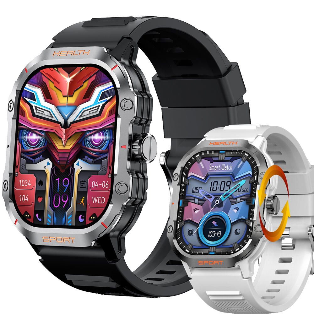 HK24 Amoled 2.01inch outdoor sport smart watch true heart rate intelligent detection BT call AI voice assistant men smart watch
