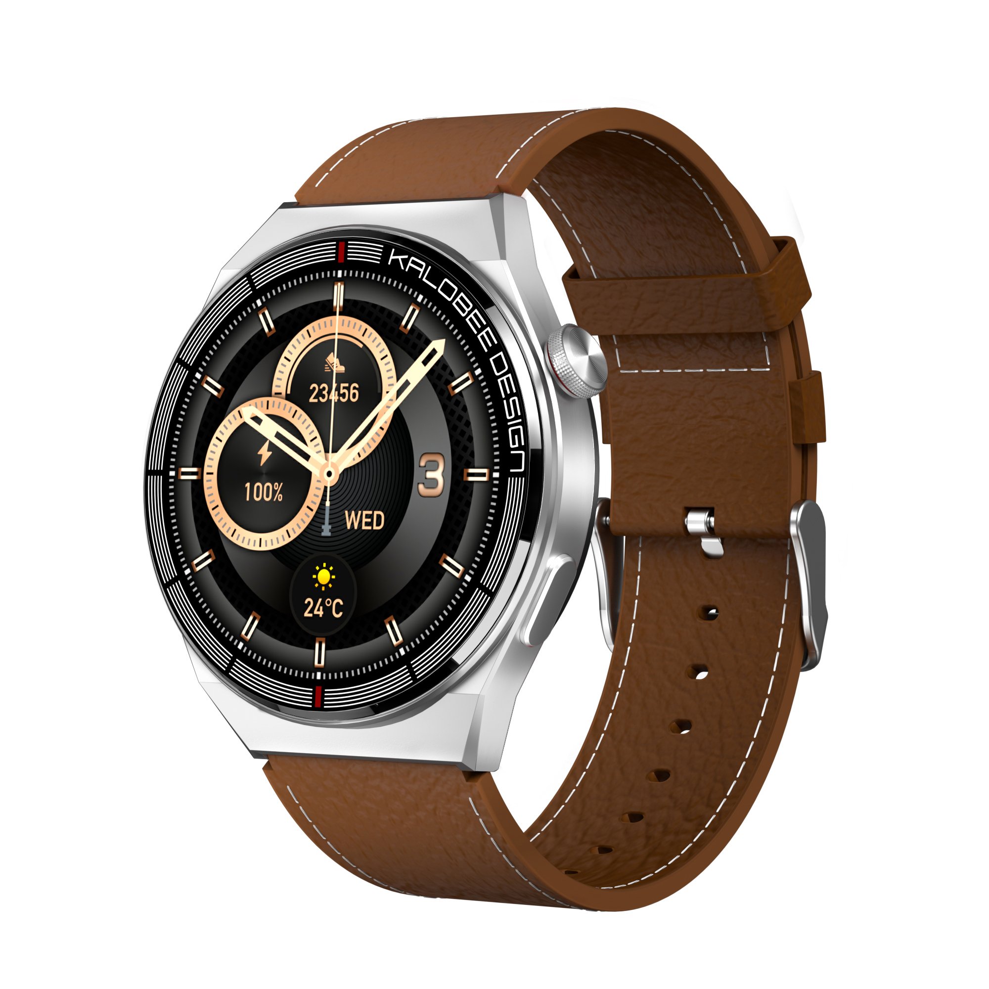 Round Screen Smart Watch Men Waterproof BT Calling 1.43inch Amoled Screen Health Monitoring Voice Assistant Smartwatch