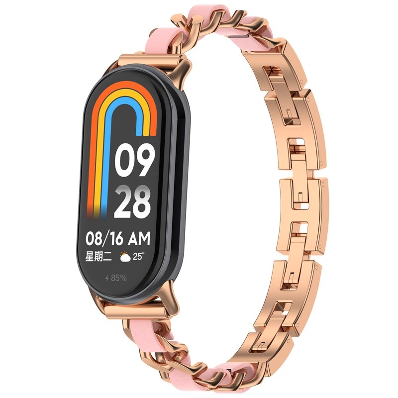 Luxury Metal Watchband For Xiaomi band 8 Strap Stainless steel Bracelet Replacement smart watch for Mi band 8 women bracelet