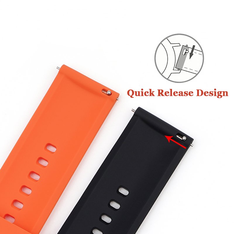 16mm 18mm 20mm 22mm Womens Men Quick Release Soft Silicone Watch Bands Replacement Smart Sport Watch Straps