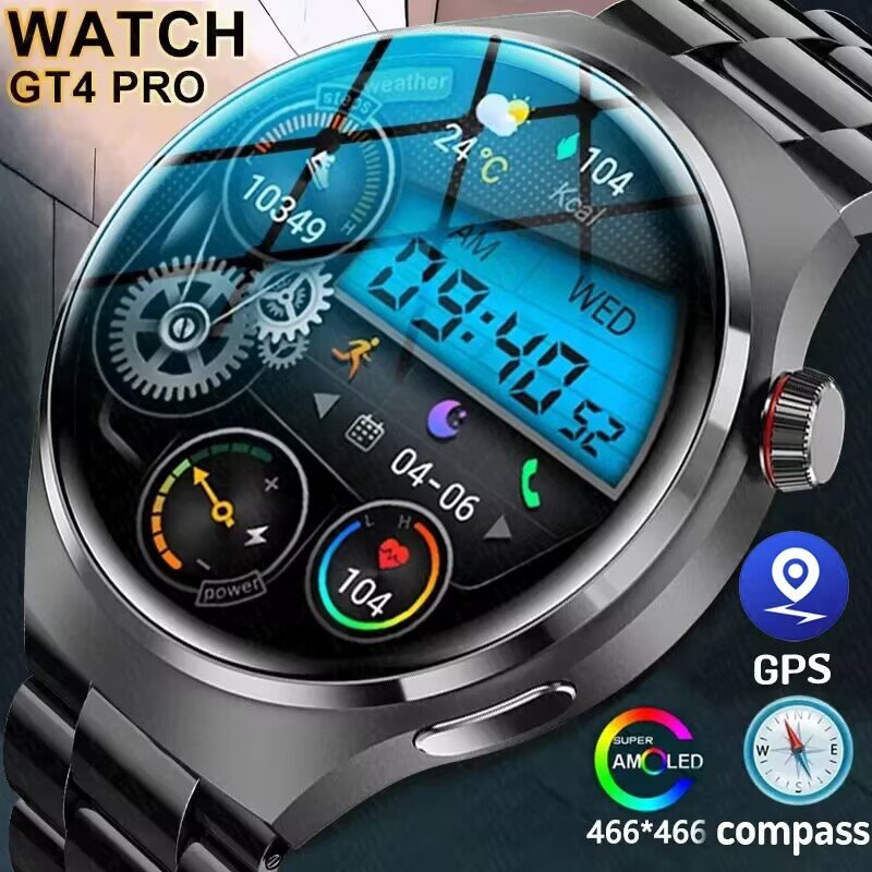NFC Smart Watch GT4Pro 1.6 inch Men's Business Smartwatch GPS Positioning Compass GT4MAX Smart Watch for men