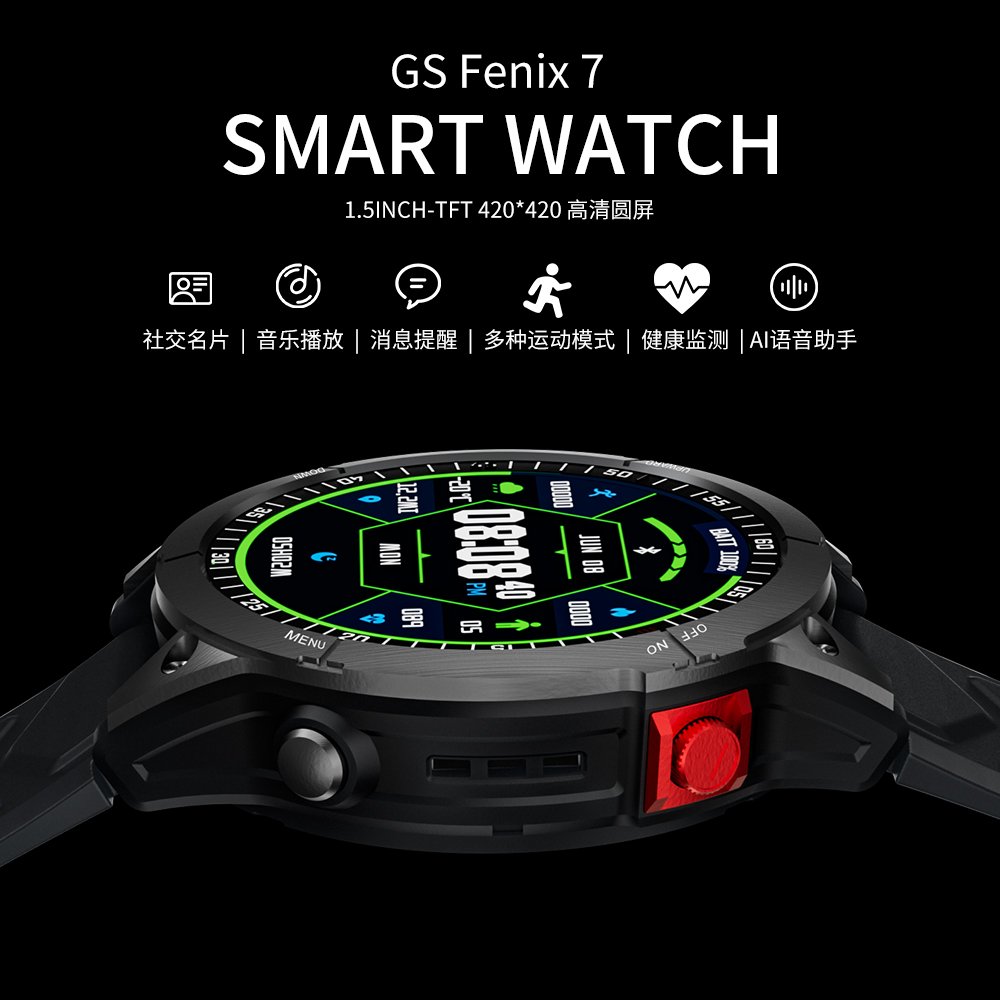New Version Fenix 7 Smart watches Bluetooth Calling NFC Offline Payment Large Battery Sport Watch For Men GS Fenix7 Smart Watch