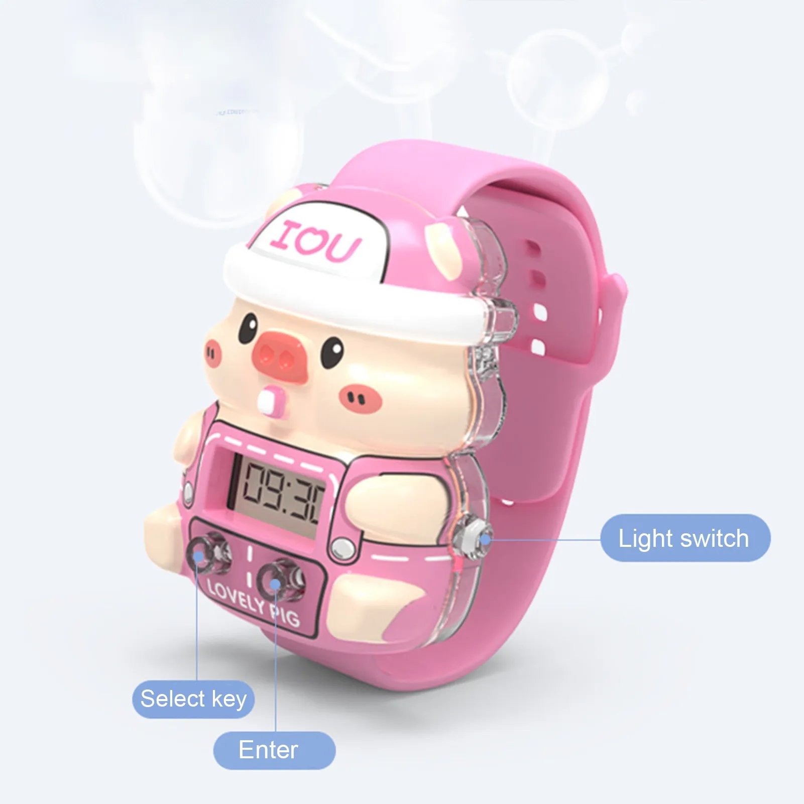 Kids Sports Watch Toys Cartoon Piggy Cute Children Digital Watches Colorful Lights Electronic Watch Boys Girls Christmas Gifts