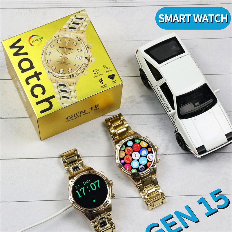 Gold Color Luxury Gen 15 Smart Watch Sport Android Fitness Tracker Smart Watch For Women Men