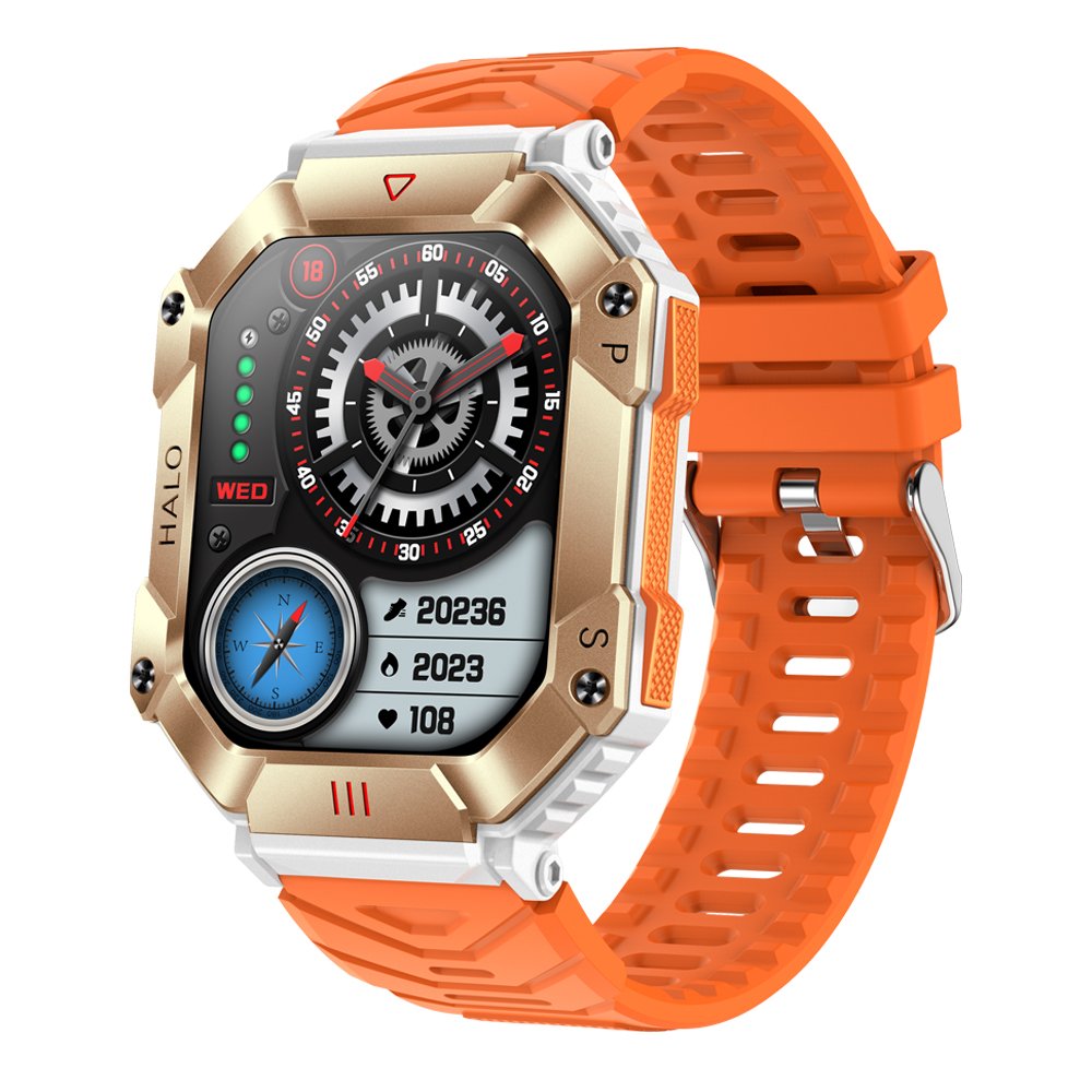 KR80 2024 Support altitude barometric pressure compass function built-in 4 mini-games BT Call 620mAh Sports outdoor Smart Watch