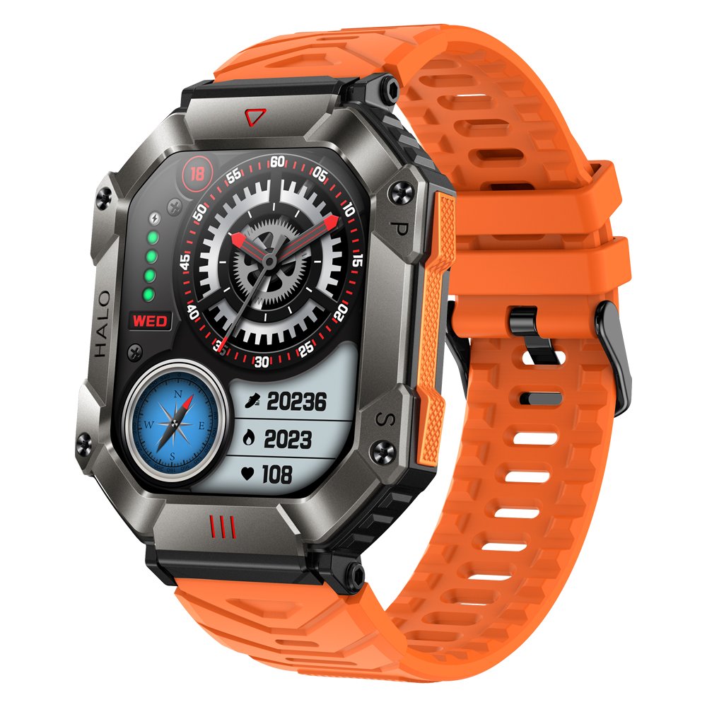 KR80 2024 Support altitude barometric pressure compass function built-in 4 mini-games BT Call 620mAh Sports outdoor Smart Watch