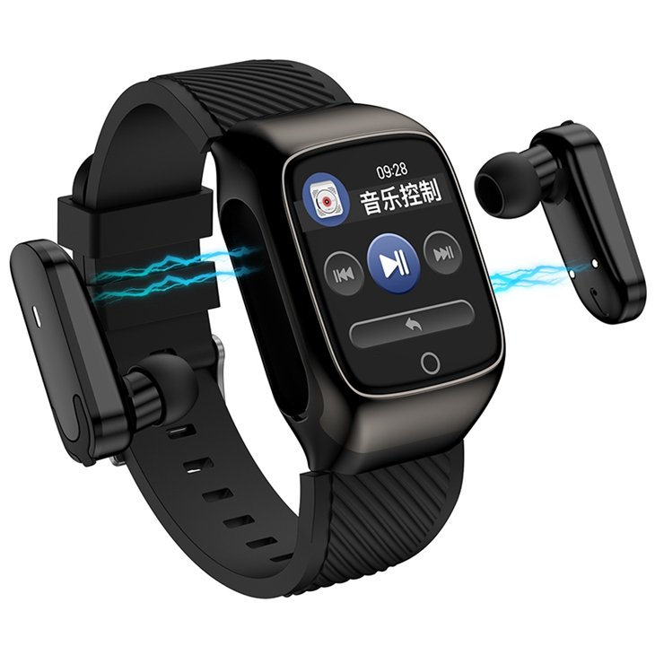 drop shipping Smart Watch Heart Rate Monitor Blue Tooth Earphone Fitness Tracker Blood Pressure Digital Smartwatch