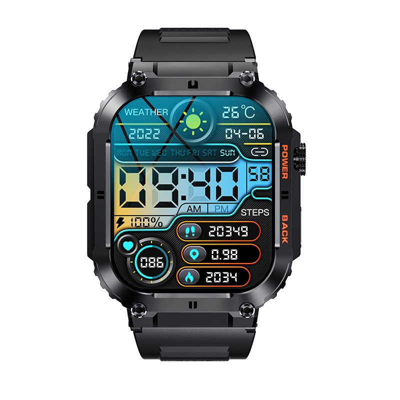 Heart Rate Blood Pressure BT call IP67 1.96 Inch Screen Round Fitness Tracker K57pro reloj inteligente Sport Smart Watch For Men