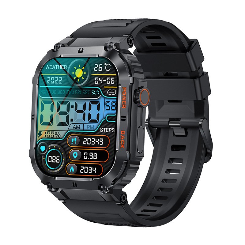 Heart Rate Blood Pressure BT call IP67 1.96 Inch Screen Round Fitness Tracker K57pro reloj inteligente Sport Smart Watch For Men