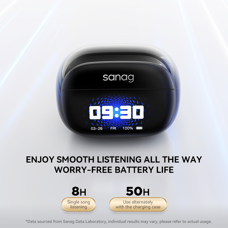 Tws Sanag S3 Pro Bt 5.3 Headphone LED Display Screen Touch Earbud Watch Sport Microphone Hands-free With Intelligent APP