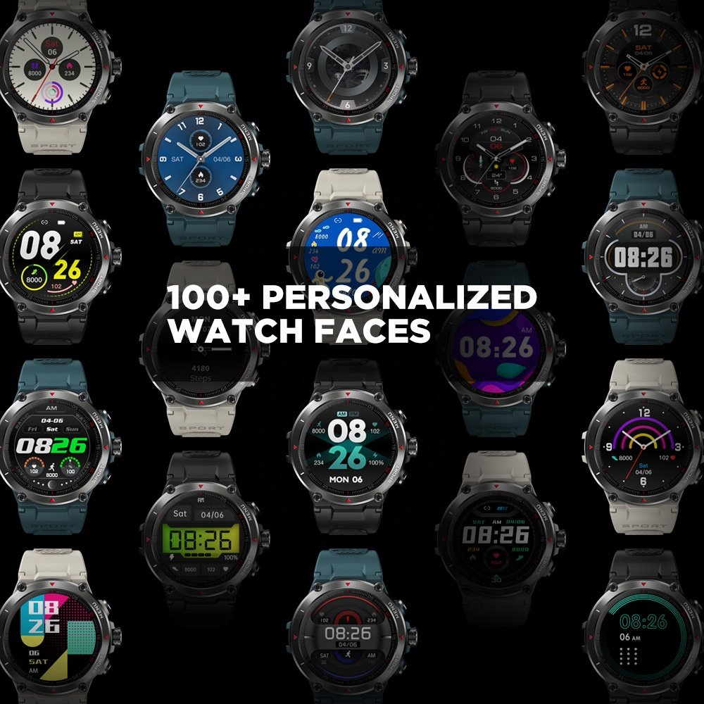 New 2022 Zeblaze Stratos 2 GPS AMOLED Display 24h Health Monitor 5 ATM Long Battery Life GPS Smart Watch