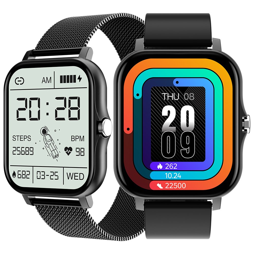 Y13 Smartwatch Sports Clock Stainless Steel Silicone Double Straps Reloj Inteligente Fitness Tracker Gold Square Y13 Smart Watch