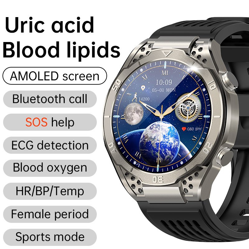 SMARTOBY ECG Amoled BT Call JA01 Smart Watch 2024 With One-click SOS Button Heart Rate Blood Pressure Sport Health Smartwatch