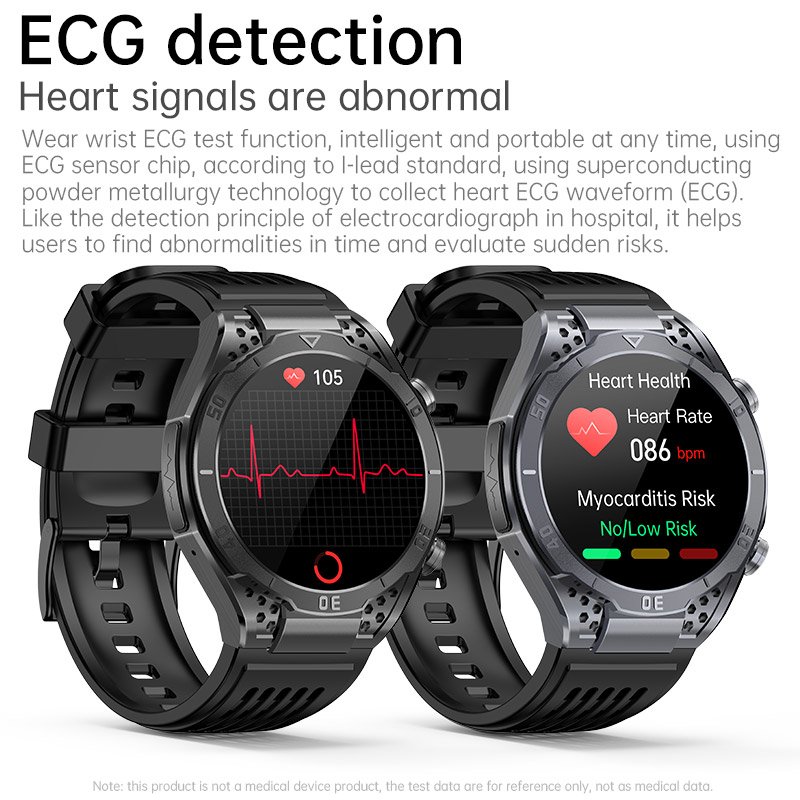 SMARTOBY ECG Amoled BT Call JA01 Smart Watch 2024 With One-click SOS Button Heart Rate Blood Pressure Sport Health Smartwatch