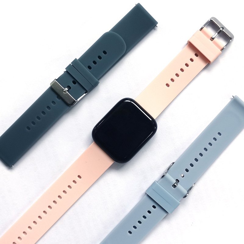 20mm Silicone smart watch band factory wholesale replacement silver metal buckle strap for samsung galaxy watch 7 6 5 4