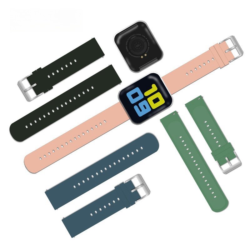 20mm Silicone smart watch band factory wholesale replacement silver metal buckle strap for samsung galaxy watch 7 6 5 4