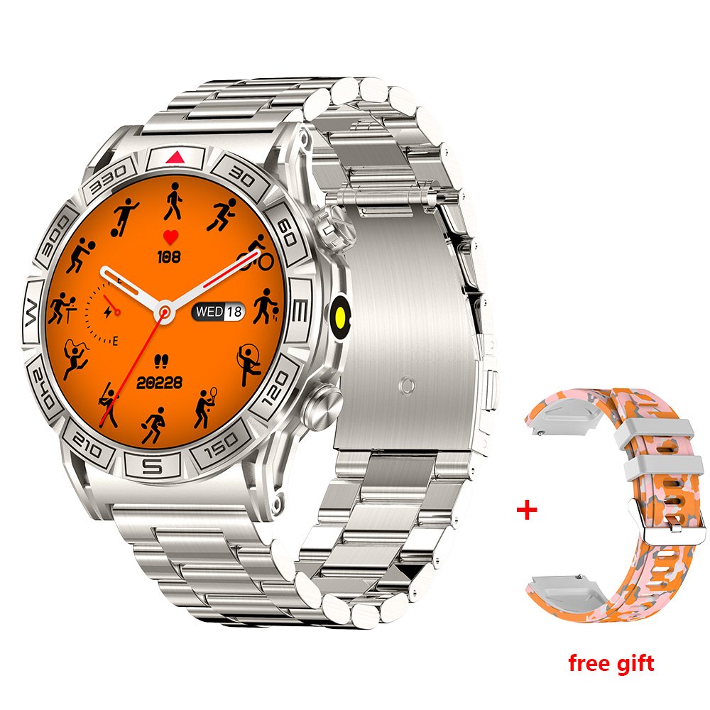 KC80 Amoled Smartwatch BT Call compass 1.43inch Screen 1 ATM Waterproof Fitness Tracker Flashlight Reloj Smart Watch for Men