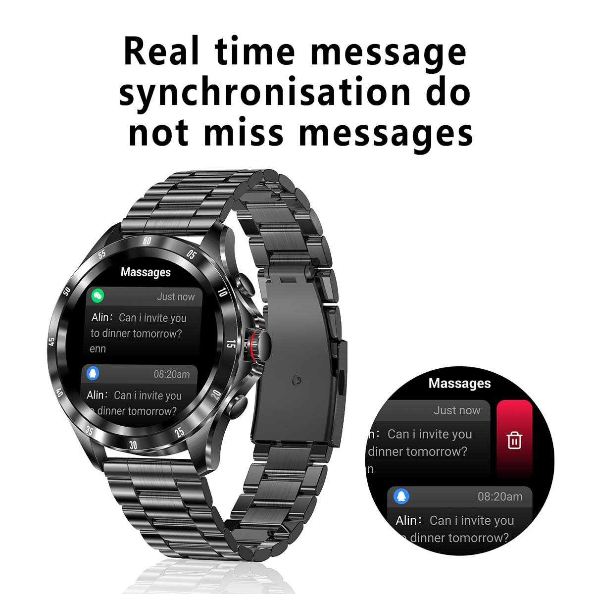 SENBONO Hot sales SmartWatch MAX7 BT Call Heart Rate HD Round screen Business watch Waterproof Smart watch Men for ios Android