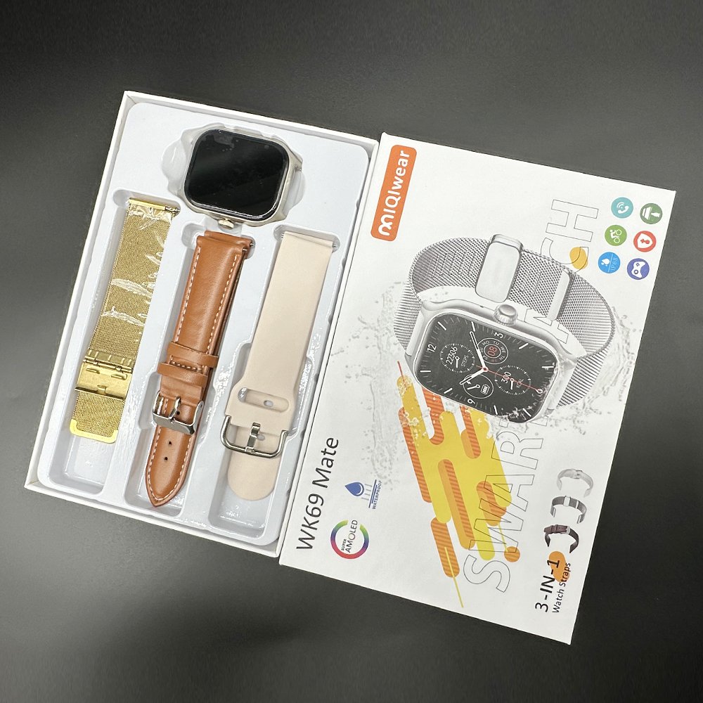 WK69 mate 3 in 1 Strap Big 2.09inch 2024 Smartwatch Montre Reloj inteligente Heart rate BT Call T900 Smart watch PK T800 T500