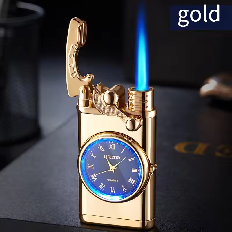 Newest Creative Fashion Smart Watch With Blue Flame Cigar Lighter Metal USB Style Torch For Cigarette/Smoke For Travel