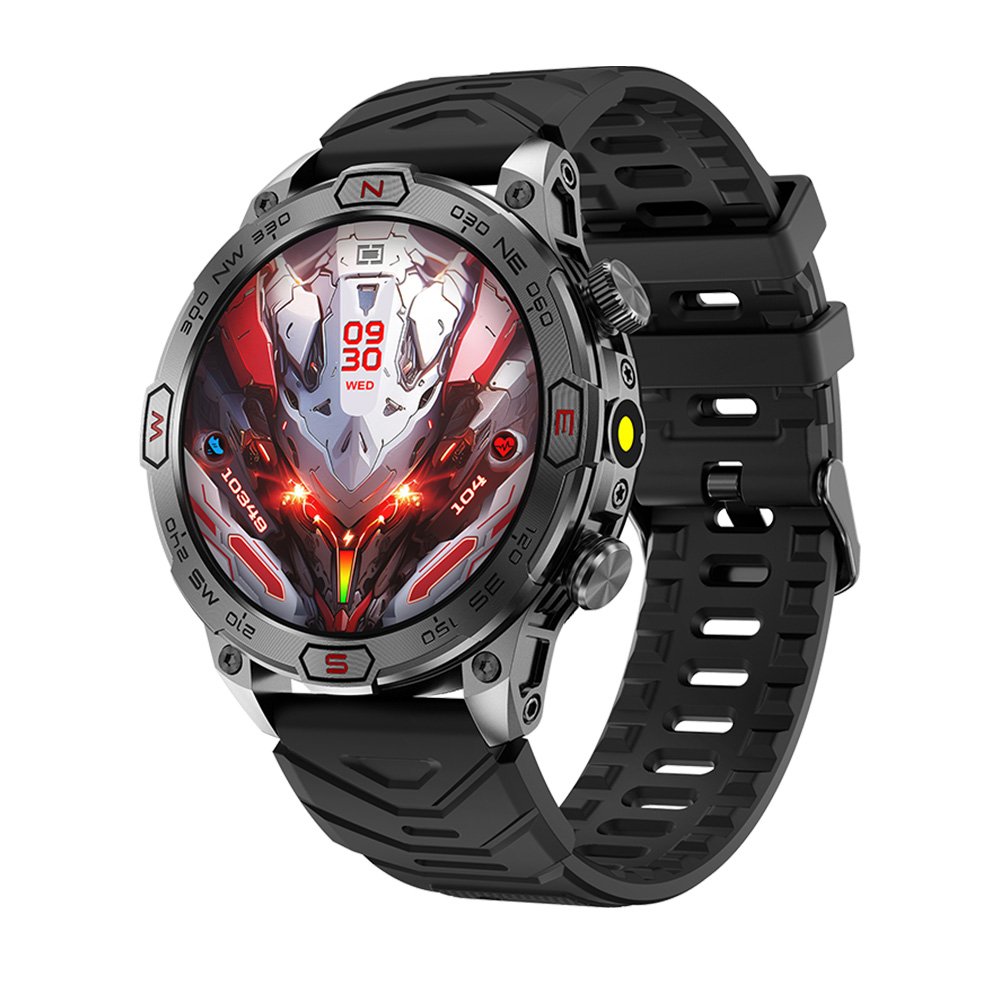 KC86 Smart Watch with Flashlight compass 1.43 inch AMOLED Screen 10M Waterproof Outdoor Sport SmartWatch for Men Women