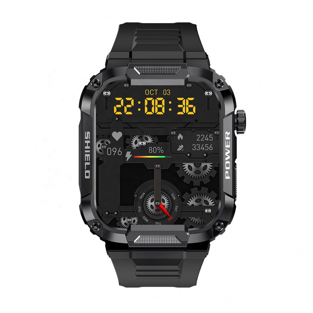 2023 Rugged Smart Watches 1.85inch MK66 Outdoor Sport Smartwatch Heart Rate Monitor Fitness ECG IP68 Waterproof Smart Watch