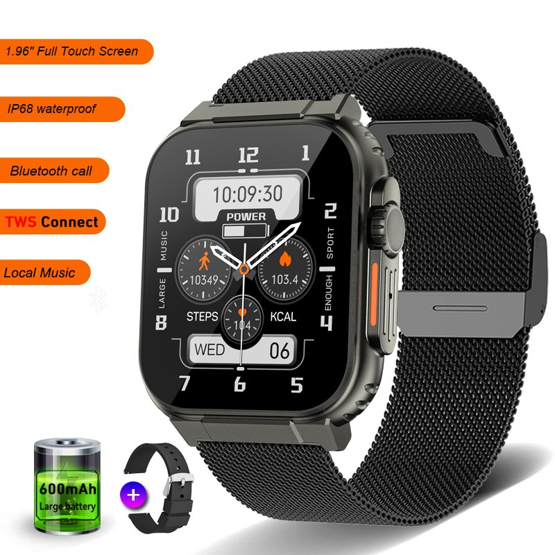 A70 Multiple Montre Intelligente Sports Smartwatch 2024 1.96 Big Touch Screen Reloj 600mAh Big Battery Smart Watch For Women Men