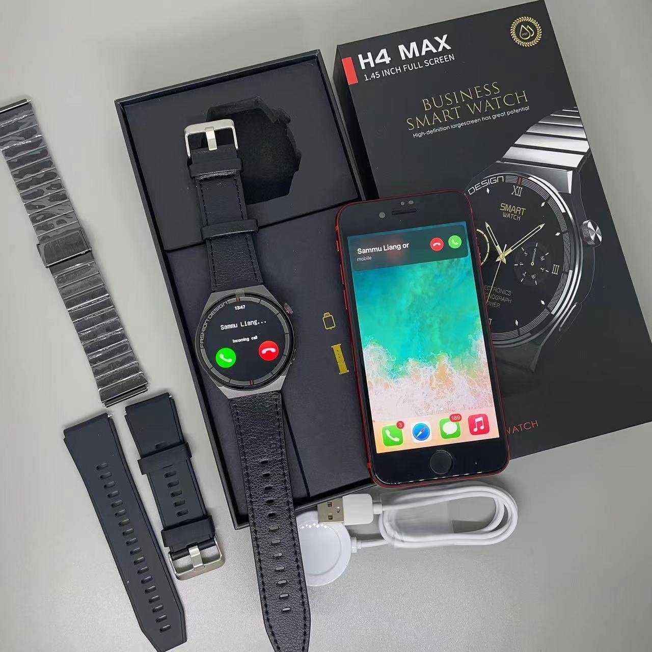 2023 NEW ARRIVAL H4 MAX Smart Watch With NFC electronic payment smart watch h4 max Reloj Inteligente 3 straps For Men Business