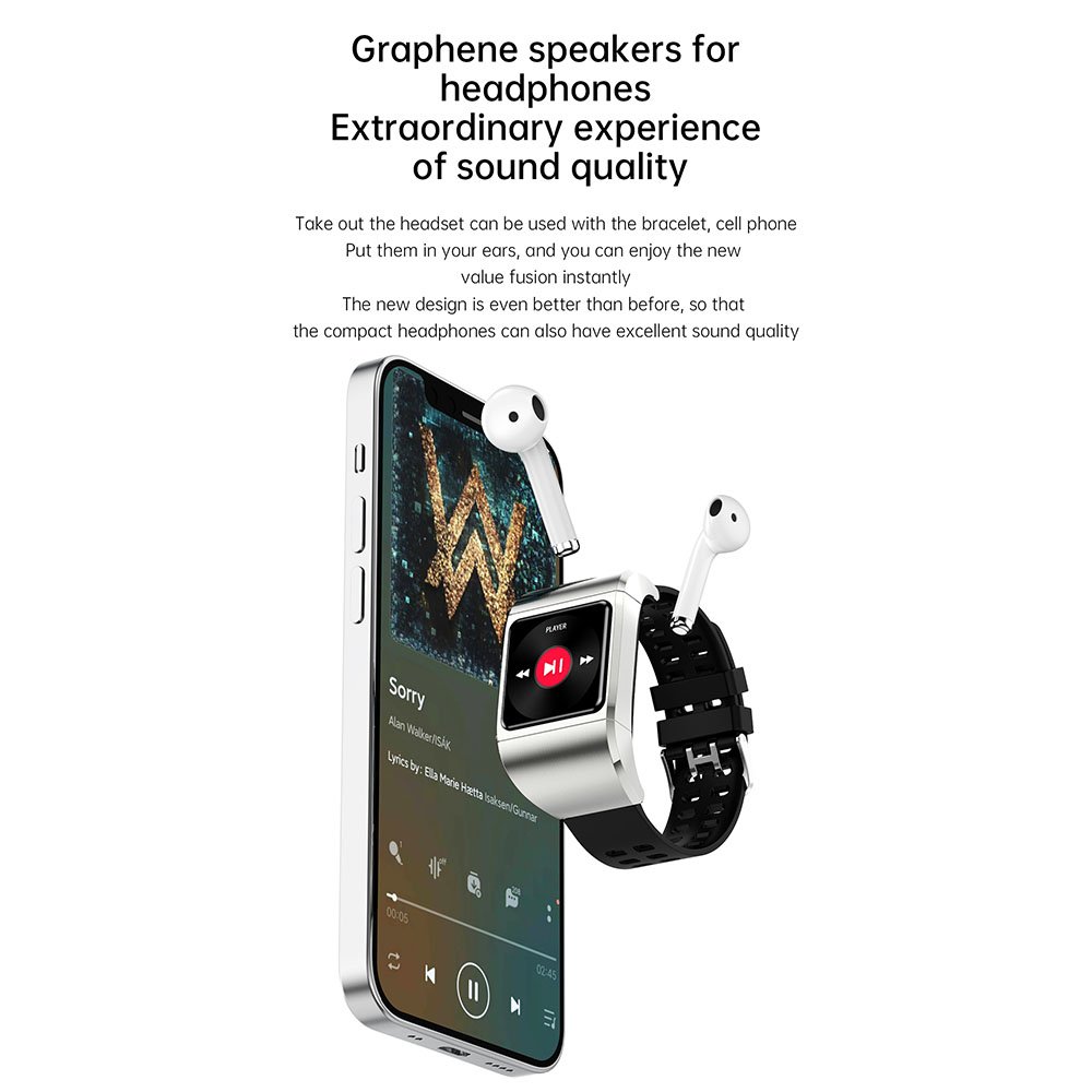 New Style Watch Earbud 2022 Hot Selling Multi Function Headphone Headset In Bracelet 2In1 W1 M1 smart watch