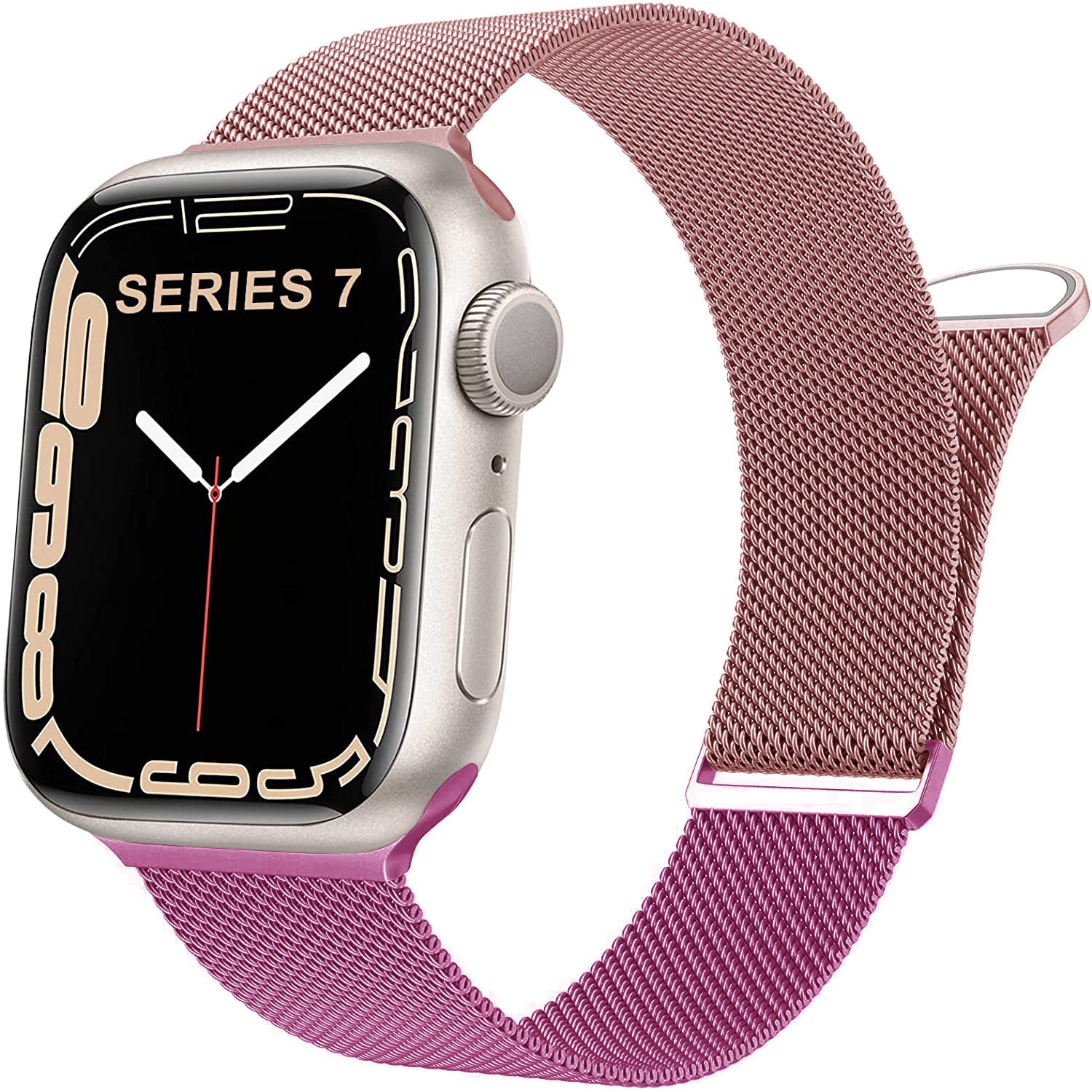 Adjustable Stainless Steel Separating Milanese Loop Watch Band Strap Magnetic Bracelet for Smart Watch Replacement Wristband