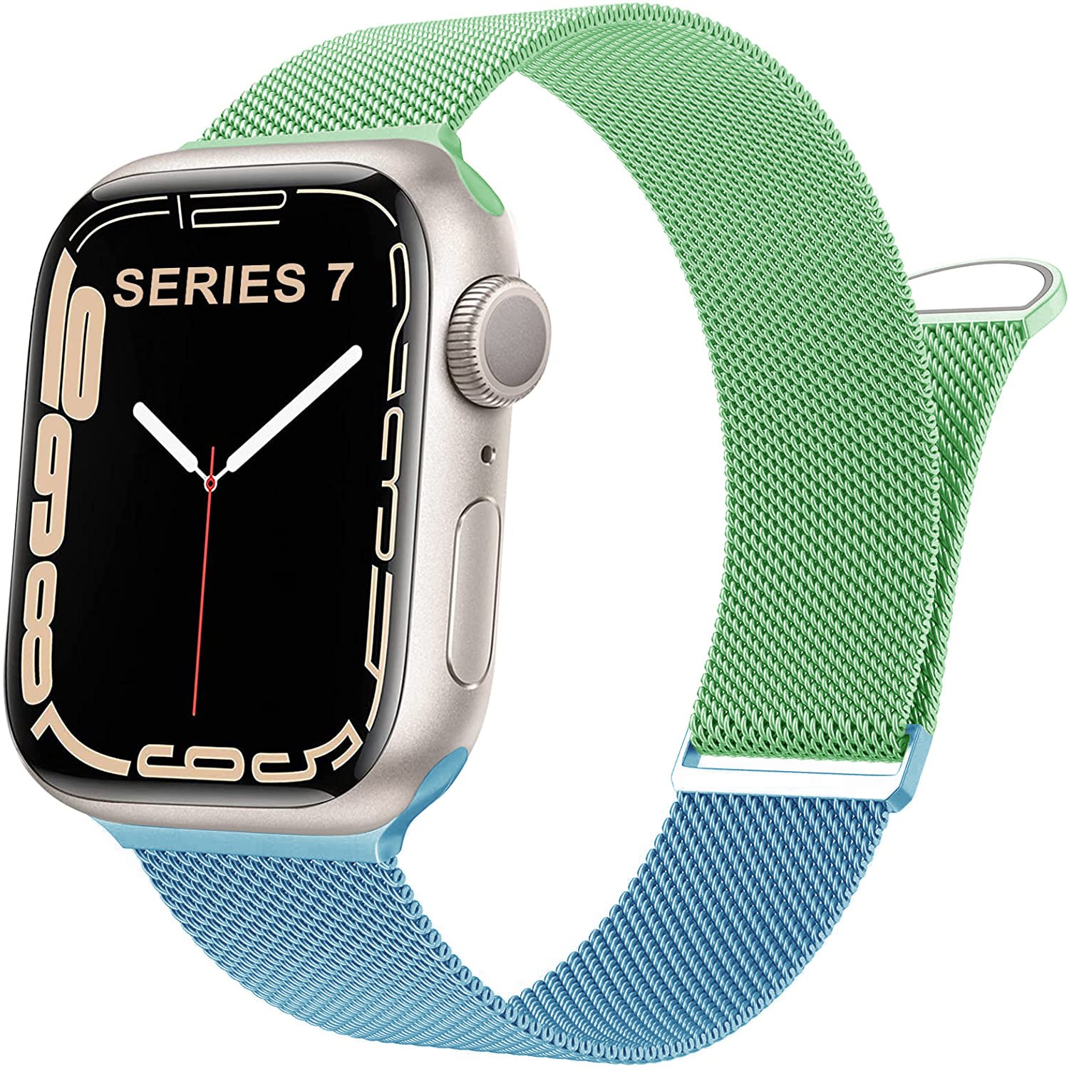 Adjustable Stainless Steel Separating Milanese Loop Watch Band Strap Magnetic Bracelet for Smart Watch Replacement Wristband