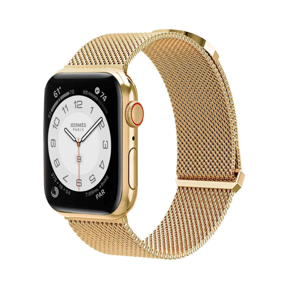 Adjustable Stainless Steel Separating Milanese Loop Watch Band Strap Magnetic Bracelet for Smart Watch Replacement Wristband