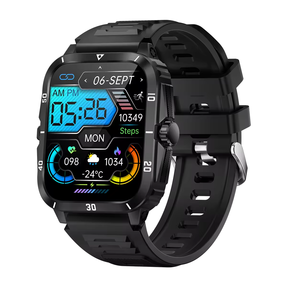 2024 HYX 3ATM Waterproof KT71 Smartwatch 430mAh Long Standby Outdoor Sports Fitness Tracker Smart Watch for Women Men