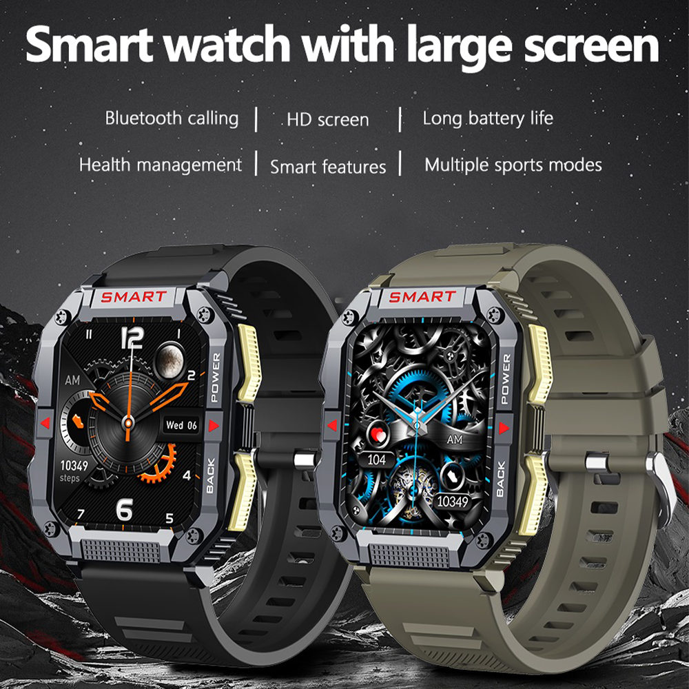 Heart Rate Blood Pressure Blood Oxygen 1.83 Inch Digital IP67 Fitness Tracker Waterproof Sport Smart Watches for Men Android Ios